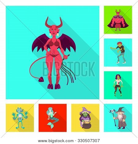 Vector Design Of Mystic And Hell Icon. Collection Of Mystic And Devilry Stock Vector Illustration.