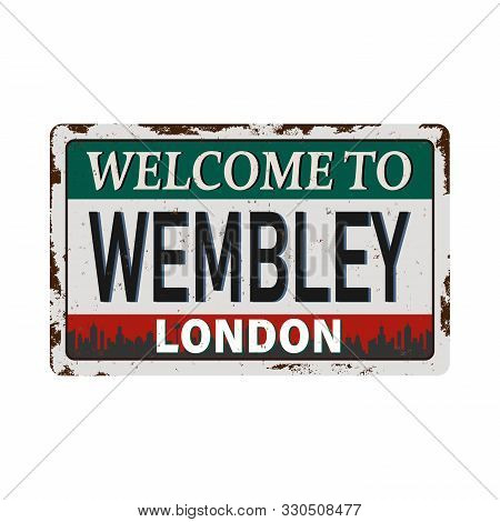 Wembley London Rusted Logo Illustration Vector Format On White