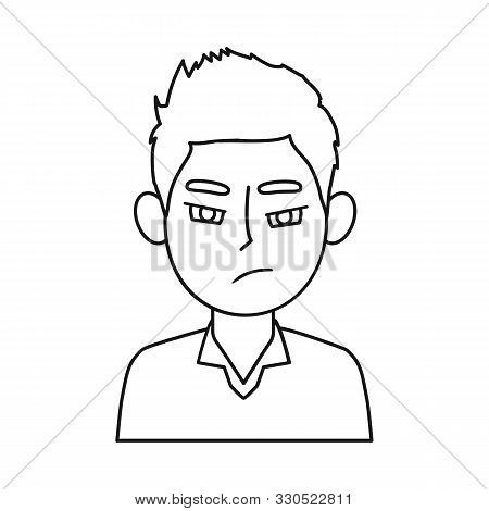 Vector Illustration Of Guy And Anger Icon. Set Of Guy And Emotion Vector Icon For Stock.