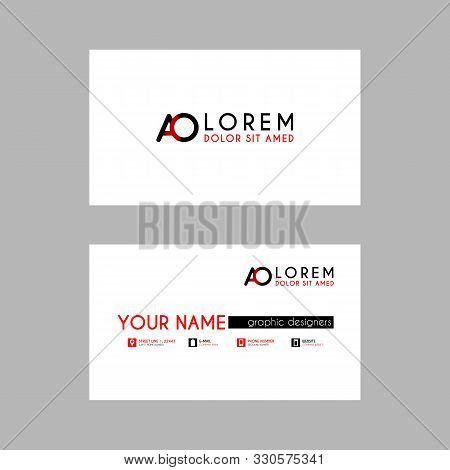Modern Creative Business Card Template With Ao Ribbon Letter Logo .oa Logo Can Be Used For Identity 