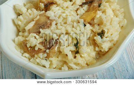 This Vegetarian Mushroom  Spinach Feta Risotto Close Up