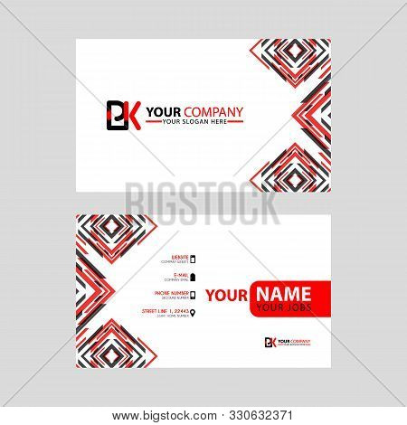 Modern Business Card Templates, With Pk Logo Letter And Horizontal Design And Red And Black Colors. 