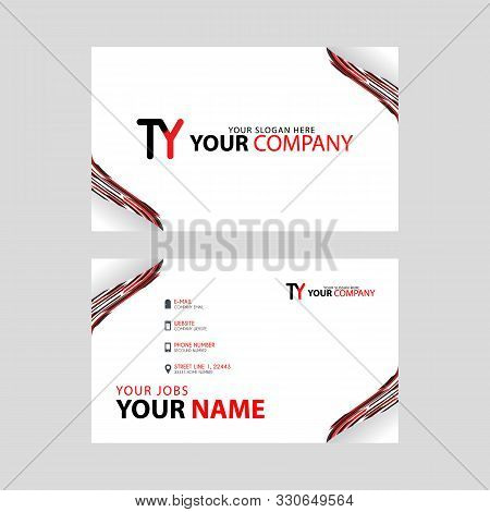 The Ty Logo On The Red Black Business Card With A Modern Design Is Horizontal And Clean. And Transpa
