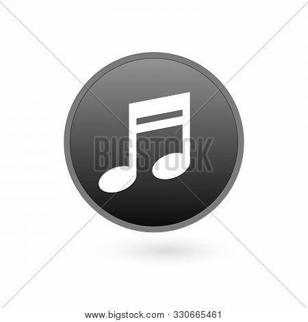 Musical Note Icon, Modern Minimal Flat Design Style, Vector Illustration