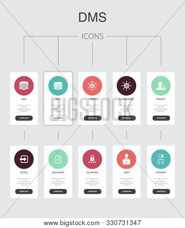 Dms Infographic 10 Steps Ui Design.system, Management, Privacy, Password Simple Icons