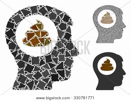 Shit Idea Head Composition Of Bumpy Elements In Different Sizes And Color Hues, Based On Shit Idea H