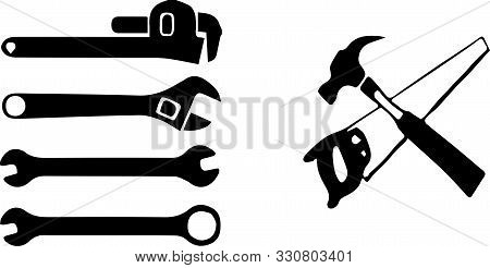 Tecnician Tool Icon On White Background Production, Repair, Set.