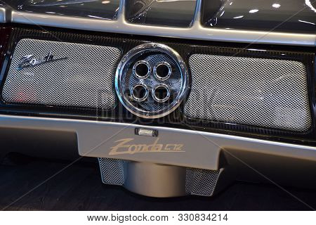 Geneva, Switzerland - March 05, 2019: Pagani Zonda C12 Geneva International Motor Show 2019