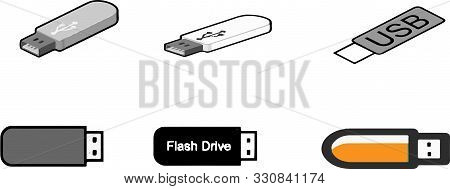 Thumb Drive Icon On White Background Usb Drive, Usb Memory