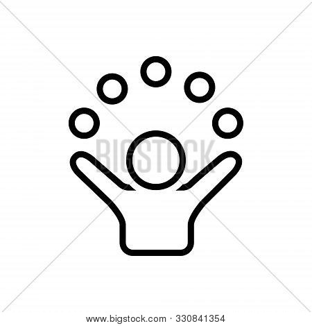Black Line Icon For Fun  Party  Happy