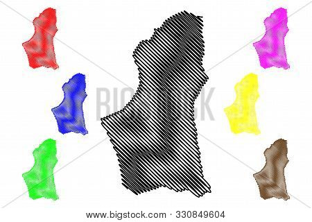 Nalut District (districts Of Libya, State Of Libya, Tripolitania) Map Vector Illustration, Scribble 