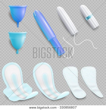 Feminine Hygiene Product Set, Vector Isolated Illustration
