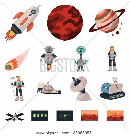 Isolated Object Of Space And Galaxy Logo. Collection Of Space And Travels Stock Symbol For Web.