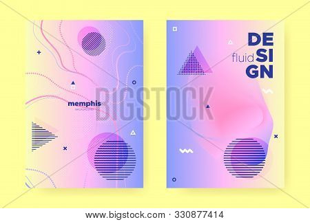 Pastel Fluid Pattern. Colorful Holographic Gradient. Pastel Memphis Composition. Liquid Shapes. Flui