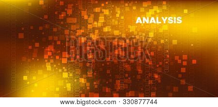 Matrix Background. Gold Science Wallpaper. Brown Glow Technology  Design. Digital Binary Waves. Matr