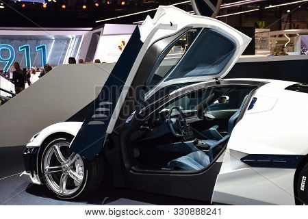 Geneva, Switzerland - March 04, 2019: Rimac C-two - Geneva International Motor Show 2019