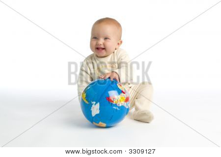 Baby Girl With Globe