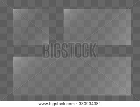 Rectangle Texture Glass Plate, Mirror, Windows. Light Effect For A Picture Or A Mirror. Beautiful Re