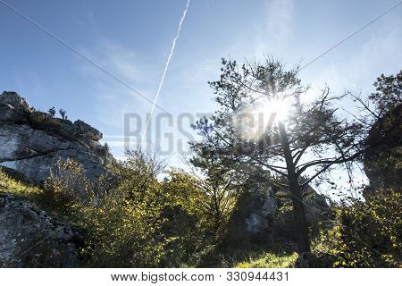 Limestone Rocks In Nature Reserve Mountain Zborow In Jura Krakowsko-czestochowska, Poland