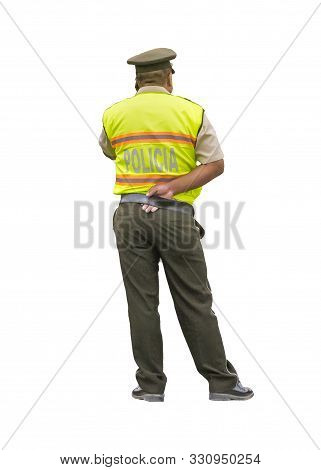 Police Man Back View Photo