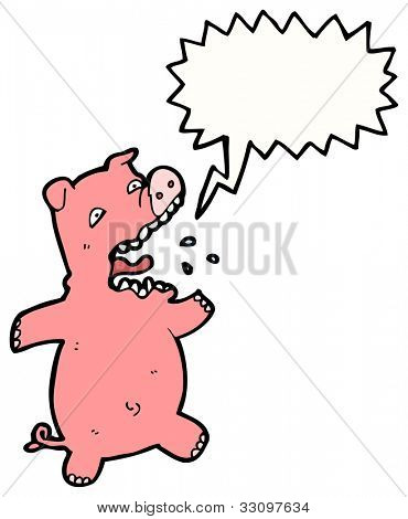 cartoon squealing pig