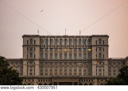 Palace Of Parliament At Night Time, Bucharest, Romania