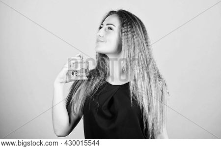 My Perfume. Girl With Bottle Of Perfume. Perfume Advertising. Woman With Bottle Of Smell. Girl Apply