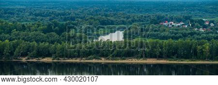 View Of The Mouth Of The Bolshaya Kokshaga River Near The Kokshaysk Village From The Opposite High S