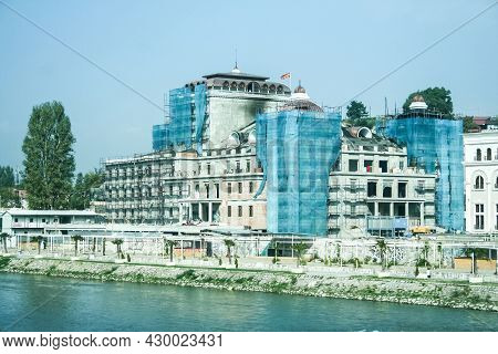 Skopje, Macedonia - October 25, 2011: Construction Site Of The Macedonian National Theater, Or Maked