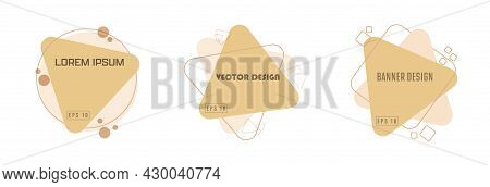 Set Of Geometric Banners Made Of Contour And Silhouette Triangles, Circles And Squares For Advertisi