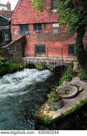 Winchester, United Kingdom, 10th August 2021:- A View Of Winchester City Mill On The River Itchen, R