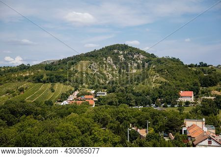 Mikulov, South Moravian Region, Czech Republic, 05 July 2021: Panoramic View From Kozi Hradek To Mou