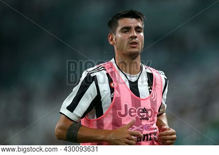Torino, 14 August 2021. Alvaro Morata Of Juventus Fc  During The Friendly  Match Between  Juventus F