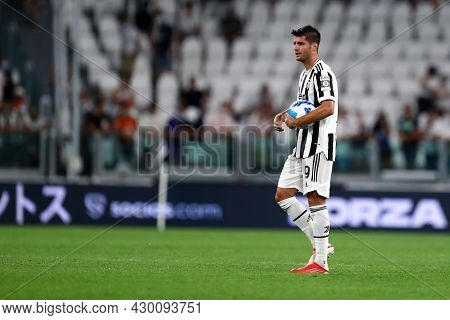 Torino, 14 August 2021. Alvaro Morata Of Juventus Fc  During The Friendly  Match Between  Juventus F