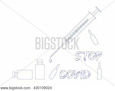 Stop Covid-19 Concept World Map With Stop Covid-19 Sign Vector Illustration. Covid-19 Prevention Des