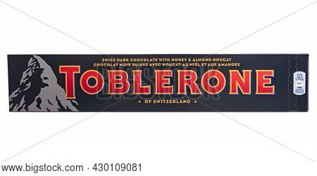 Huettenberg, Germany 2021_august_05: Toblerone Bars Swiss Milk Chocolate With Honey And Almond Nouga