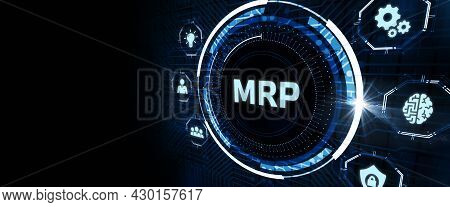 Mrp Material Requirement Planning Manufacturing Industry Business Process Automation. 3d Illustratio