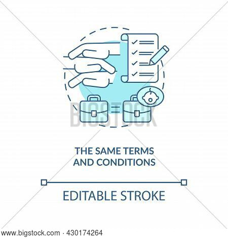 Same Terms And Conditions Blue Concept Icon . Get Back To Work After Parental Leave Abstract Idea Th