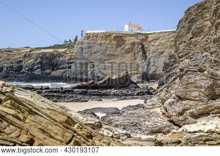 Cliffy Beach In Zambujeira Do Mar, Vincentina Coast Natural Park, Alentejo, Portugal