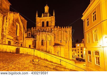 Old Cathedral Of Coimbra Or Se Velha De Coimbra Is A Roman Catholic Church In Coimbra City, Portugal