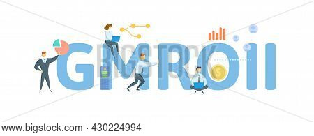 Gmroii, Gross Margin Return On Inventory Investment. Concept With Keyword, People And Icons. Flat Ve