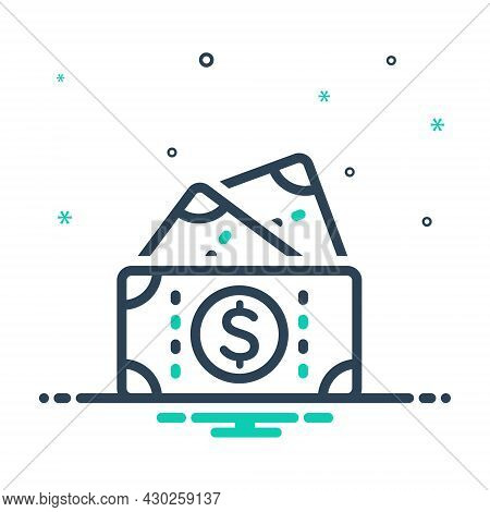 Mix Icon For Cash Currency Wealth Penny Moolah Piles Mammon Money Dollar