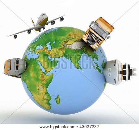 ชนิดการขนส่งบนโลก องค์ประกอบของภาพนี้โดย NASA