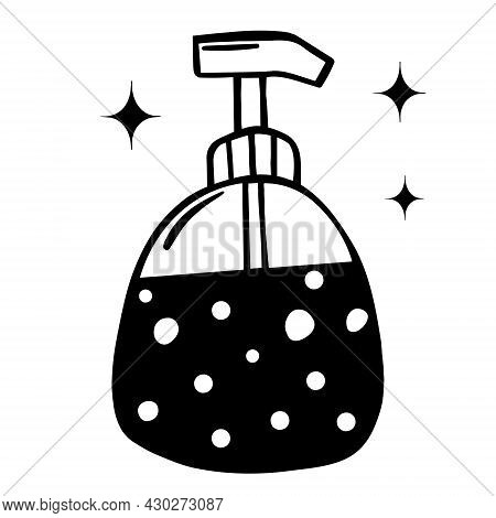 Dispensary For Liquid Soap Vector Icon. Isolated Illustration Of A Hygiene Product On A White Backgr