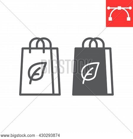 Eco Bag Line And Glyph Icon, Reusable And Ecology, Ecobag Vector Icon, Vector Graphics, Editable Str