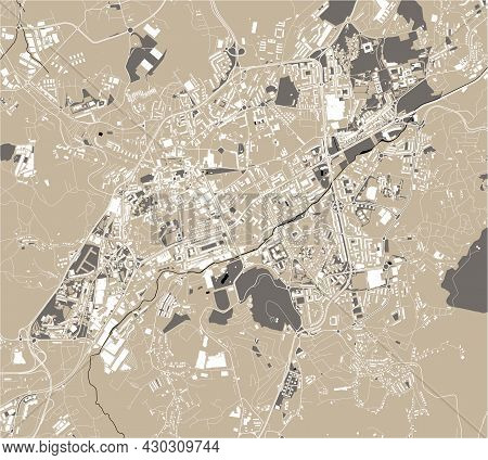 Map Of The City Of Braga, Portugal