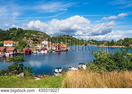 View To The Village Farestad In Norway.