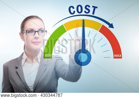 Businesswoman in cost management concept
