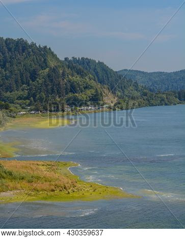 Klamath River Near The Pacific Coast In Klamath, Del Norte County, California