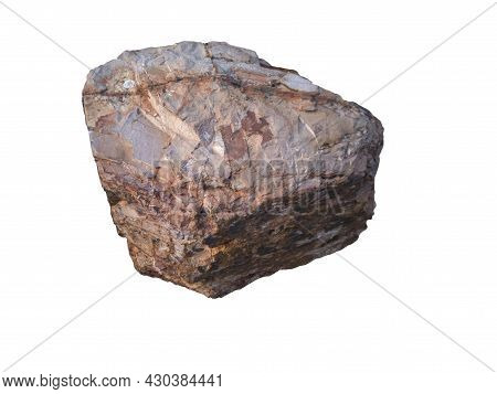 Chert Rock Isolated On White Background With Clipping Path.